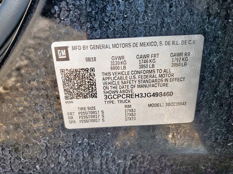 2018 CHEVROLET SILVERADO - 3GCPCREH3JG498460