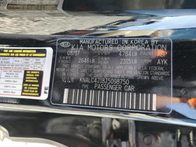 2018 KIA CADENZA LUXURY KNALC4J18J5098750