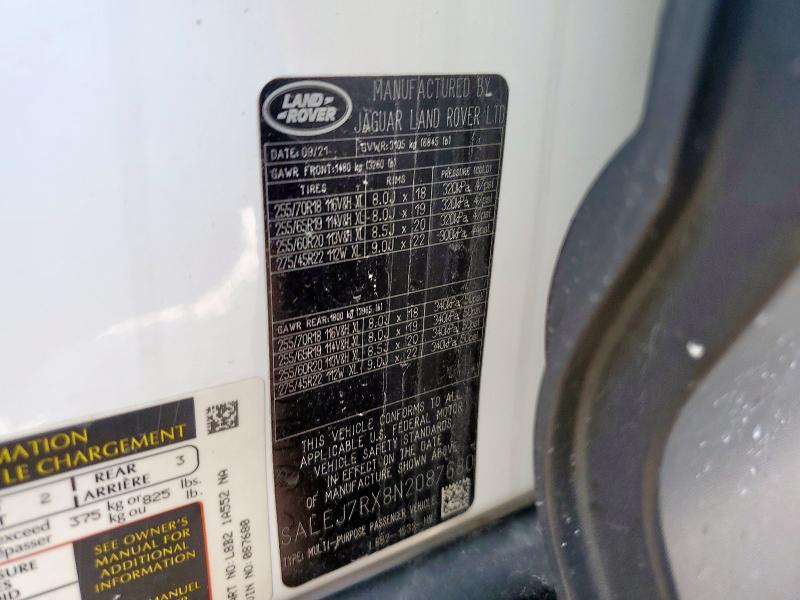 2022 LAND ROVER DEFENDER 1 SALEJ7RX8N2087680