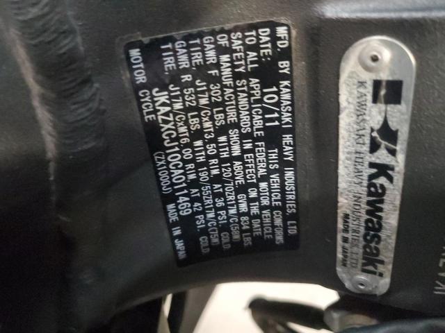 2012 KAWASAKI ZX1000 J JKAZXCJ10CA011469