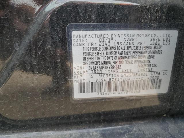 2019 NISSAN SENTRA S - 3N1AB7APXKY294442