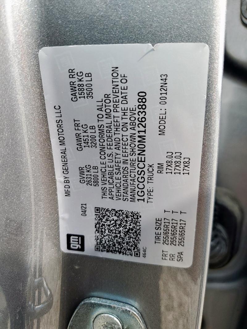 2021 CHEVROLET COLORADO L 1GCGSCEN0M1263880