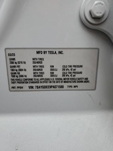 2023 TESLA MODEL Y 7SAYGDEE9PA071588