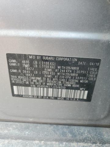 2018 SUBARU OUTBACK 2. 4S4BSAKC7J3349250