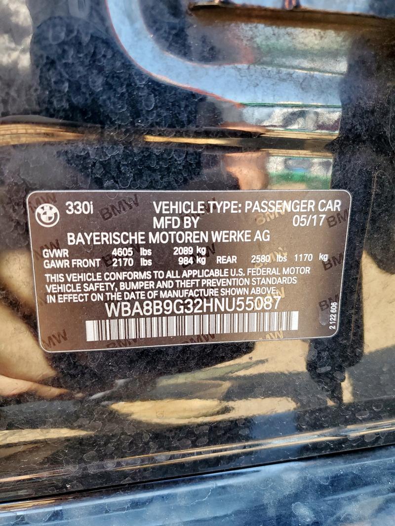 2017 BMW 330 I WBA8B9G32HNU55087