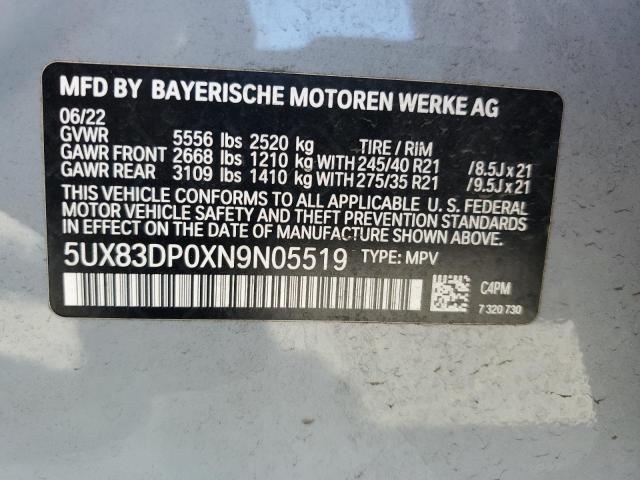 2022 BMW X3 M40I 5UX83DP0XN9N05519