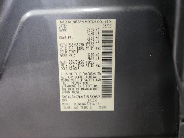 2019 NISSAN MURANO S 5N1AZ2MS2KN165065