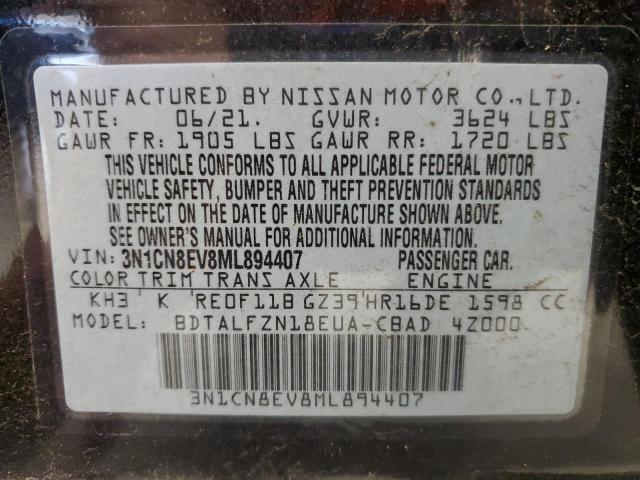 2021 NISSAN VERSA SV 3N1CN8EV8ML894407