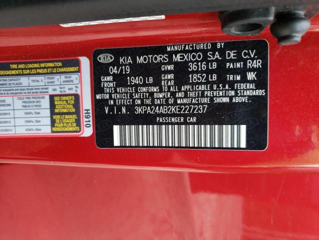 2019 KIA RIO S 3KPA24AB2KE227237