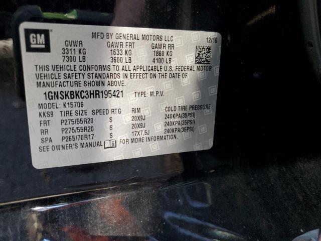 2017 CHEVROLET TAHOE K150 1GNSKBKC3HR195421