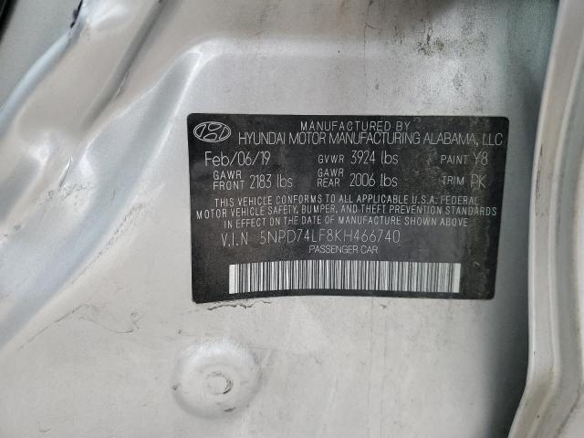 2019 HYUNDAI ELANTRA - 5NPD74LF8KH466740