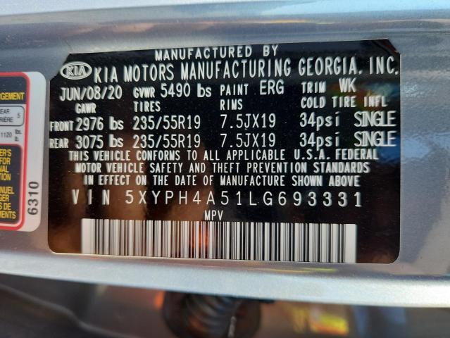 2020 KIA SORENTO EX 5XYPH4A51LG693331