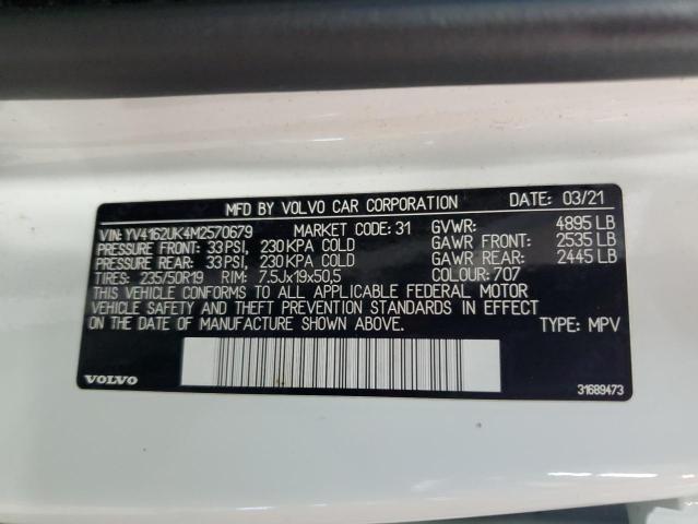 2021 VOLVO XC40 T5 MO YV4162UK4M2570679
