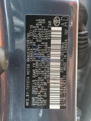 2016 TOYOTA COROLLA L 2T1BURHE6GC645348