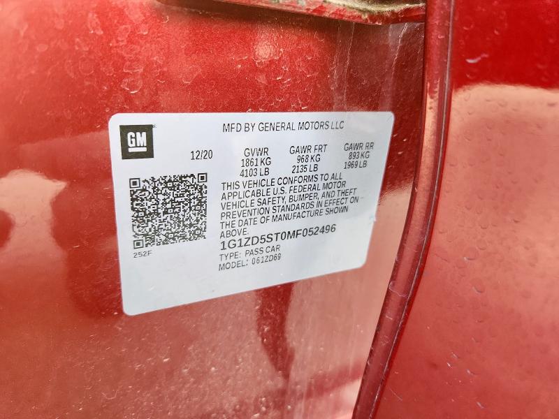 2021 CHEVROLET MALIBU LT - 1G1ZD5ST0MF052496