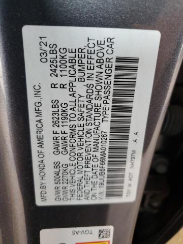 2021 ACURA TLX ADVANC 19UUB6F66MA010267