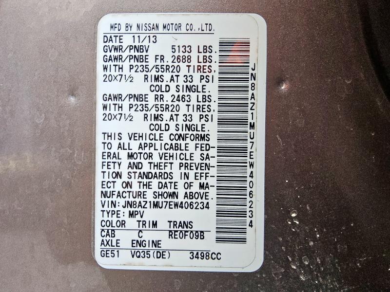 2014 NISSAN MURANO S - JN8AZ1MU7EW406234