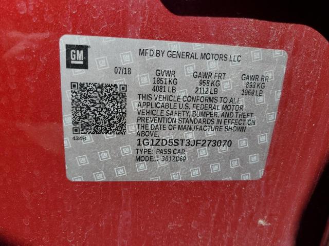 2018 CHEVROLET MALIBU LT 1G1ZD5ST3JF273070