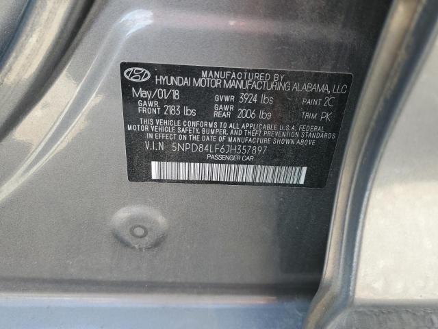 2018 HYUNDAI ELANTRA SE 5NPD84LF6JH357897