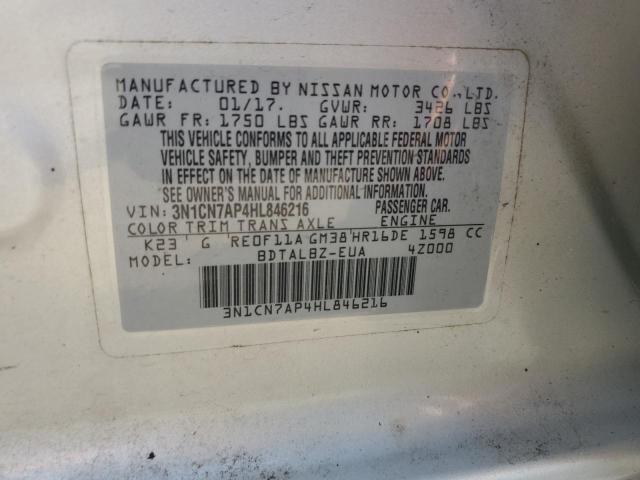 2017 NISSAN VERSA S 3N1CN7AP4HL846216
