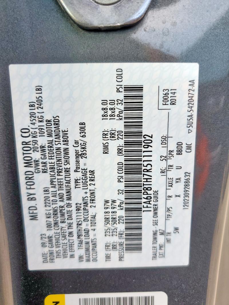 2024 FORD MUSTANG 1FA6P8TH7R5111902