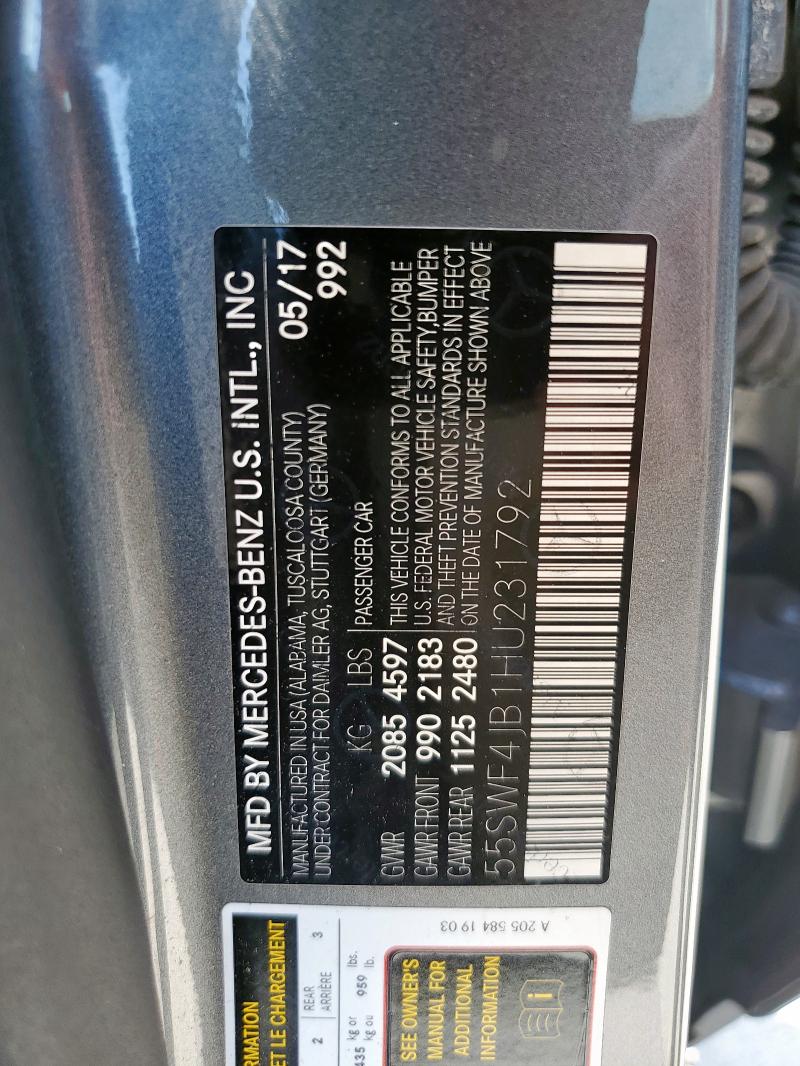 2017 MERCEDES-BENZ C 300 55SWF4JB1HU231792