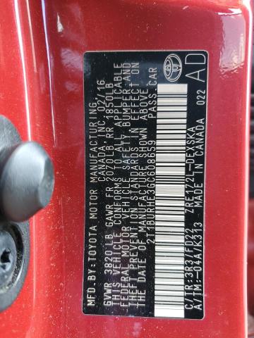 2016 TOYOTA COROLLA L 2T1BURHE3GC608659