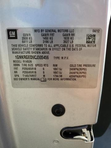 2012 CHEVROLET TRAVERSE L - 1GNKRGED9CJ305456