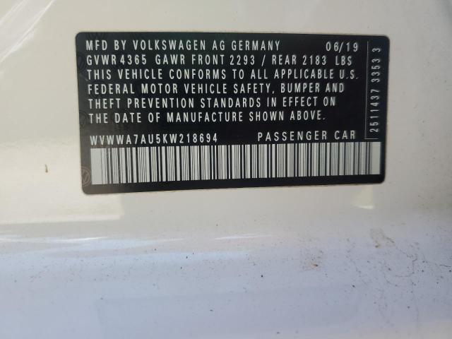 2019 VOLKSWAGEN GOLF R #3240105543