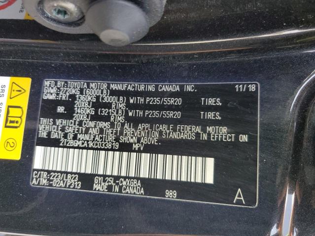 2019 LEXUS RX 450H BA 2T2BGMCA1KC033819
