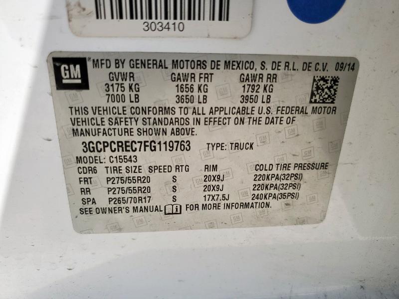 2015 CHEVROLET SILVERADO C1500 LT 3GCPCREC7FG119763
