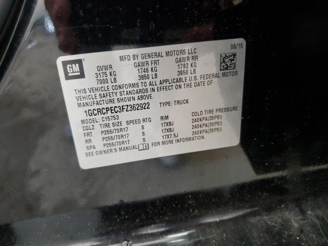 2015 CHEVROLET SILVERADO 1GCRCPEC3FZ362922