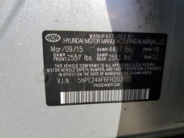 2015 HYUNDAI SONATA SE 5NPE24AF6FH203822