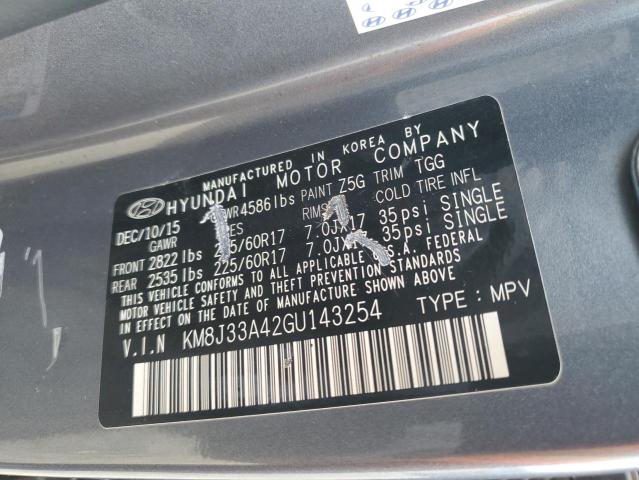 2016 HYUNDAI TUCSON LIMITED - KM8J33A42GU143254