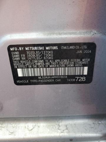 2024 MITSUBISHI MIRAGE ES ML32AUHJ4RH016634