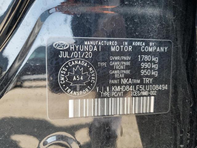 2020 HYUNDAI ELANTRA SEL KMHD84LF5LU108494