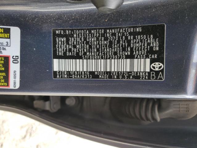 2015 TOYOTA COROLLA L - 5YFBURHE1FP299739