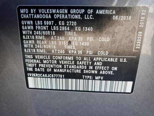 2018 VOLKSWAGEN ATLAS SE #3291552935