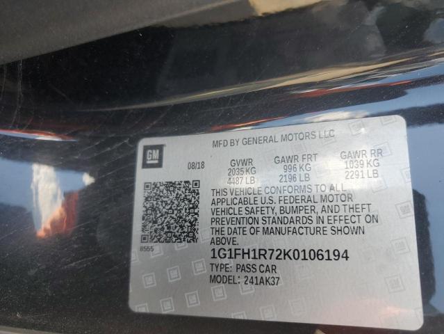 2019 CHEVROLET CAMARO SS - 1G1FH1R72K0106194