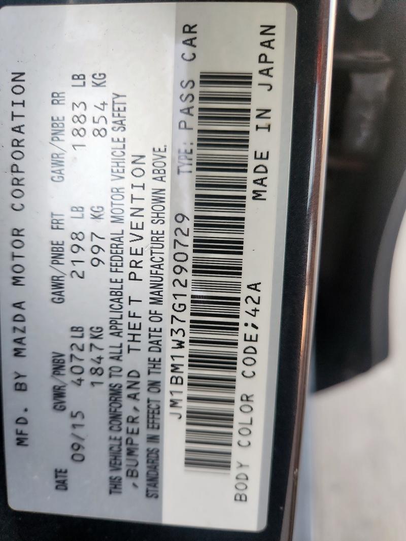 2016 MAZDA 3 JM1BM1W37G1290729