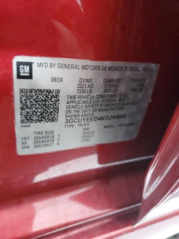 2019 CHEVROLET SILVERADO K1500 RST 3GCUYEED4KG244669