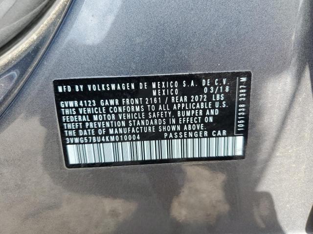 2019 VOLKSWAGEN JETTA SEL 3VWG57BU4KM010004