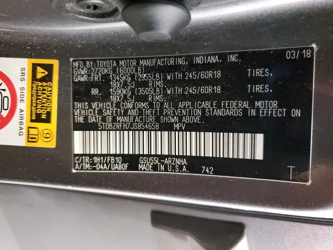 TOYOTA HIGHLANDER LE