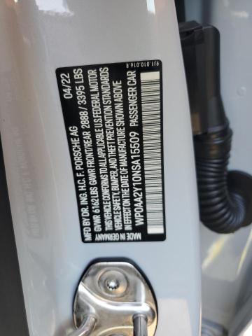 2022 PORSCHE TAYCAN WP0AA2Y10NSA15509