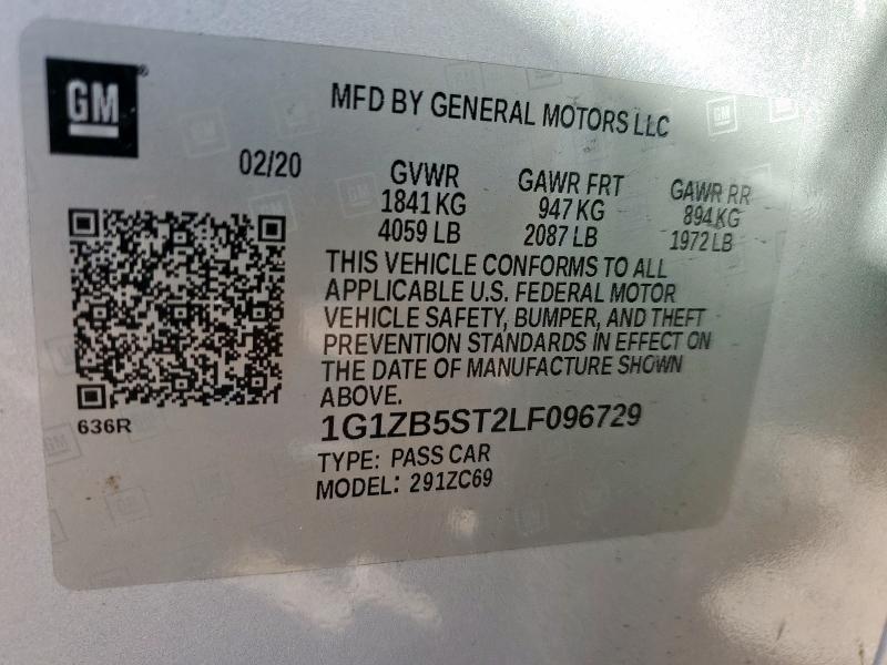 2020 CHEVROLET MALIBU LS 1G1ZB5ST2LF096729