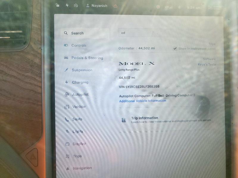 2020 TESLA MODEL X 5YJXCBE28LF268358