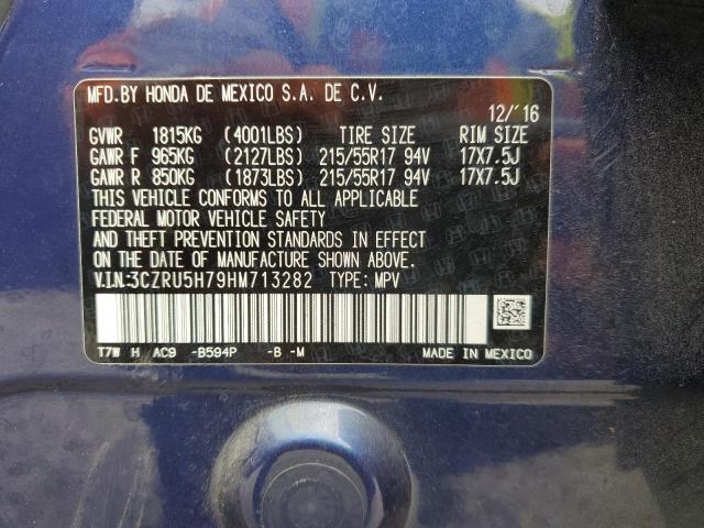 2017 HONDA HR-V EXL 3CZRU5H79HM713282