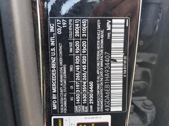 2017 MERCEDES-BENZ GLE 43 AMG 4JGDA6EB1HA934407
