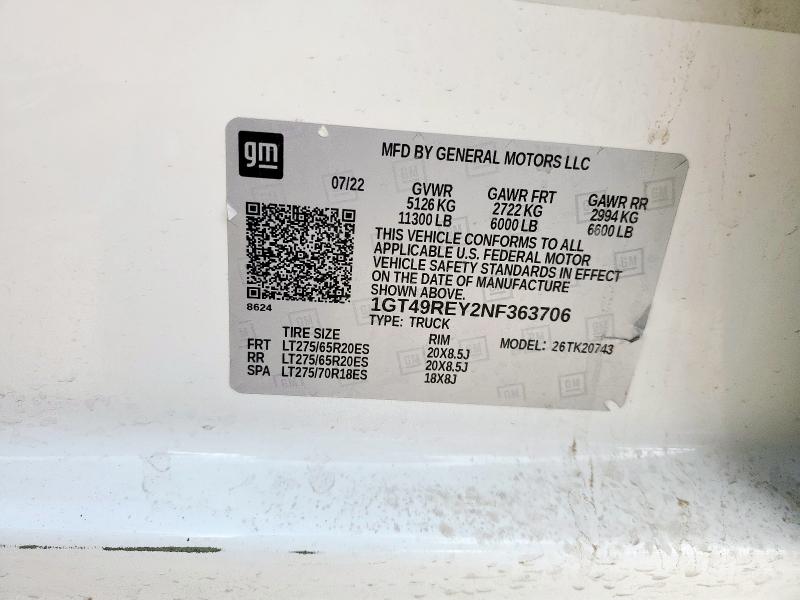 2022 GMC SIERRA K2500 DENALI 1GT49REY2NF363706