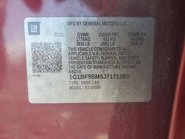 2018 CHEVROLET CRUZE PREM 1G1BF5SM5J7171283